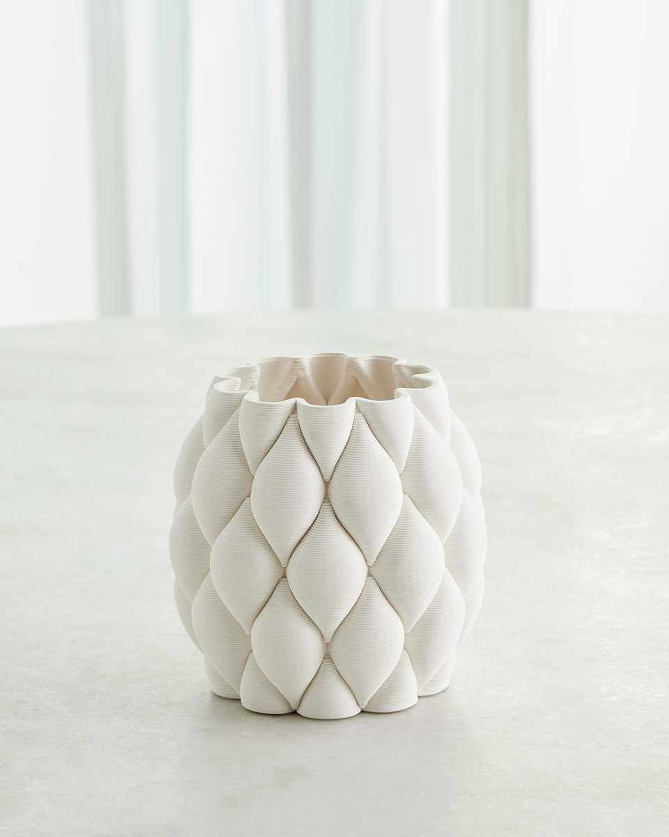 Pillowed 3D Printed Vase, Small 6"